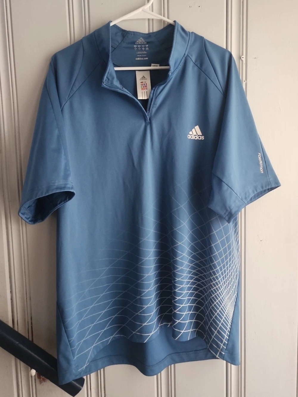 adidas Men's Formotion Climalite Light Blue Short-Sleeve Performance Polo